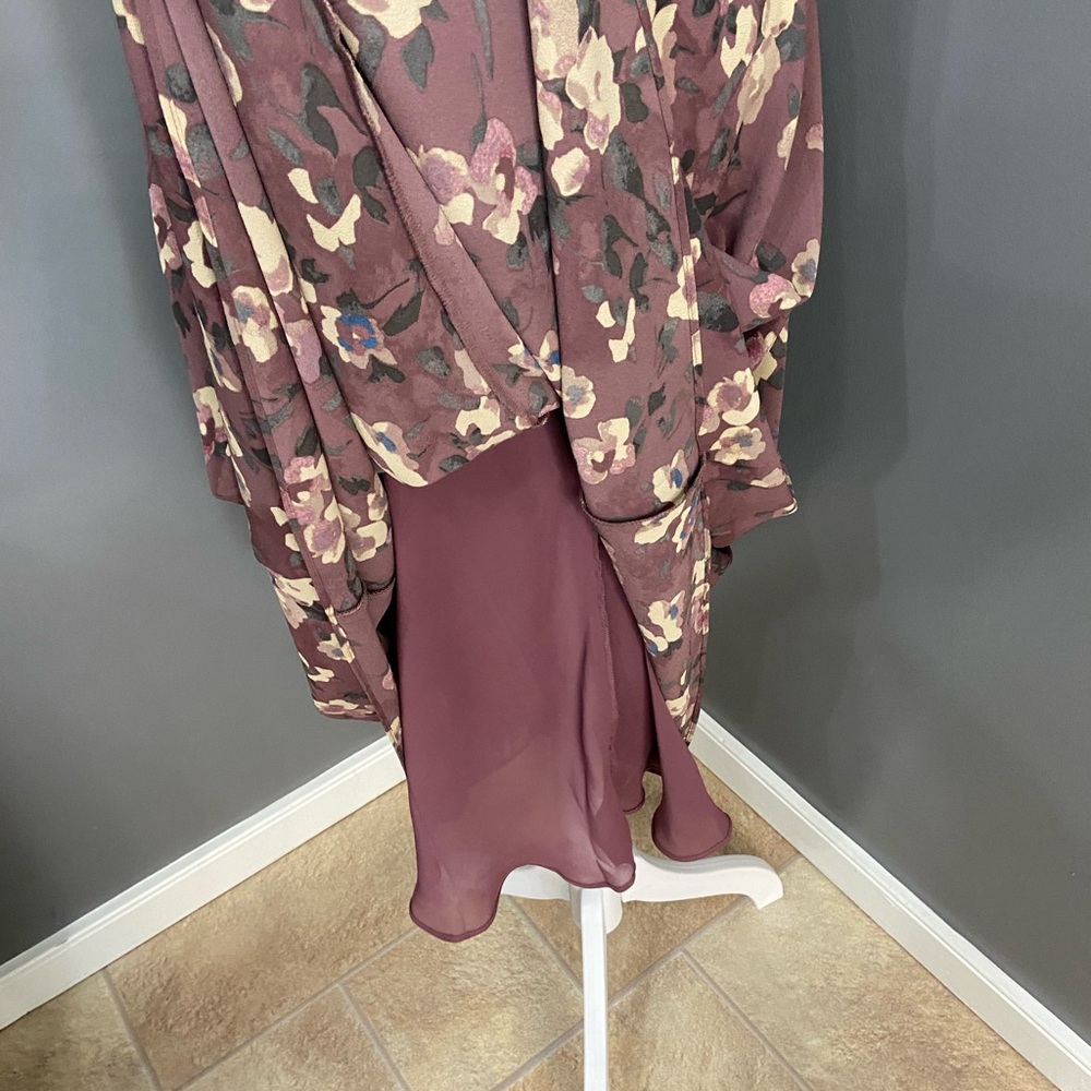 LAUREN Ralph Lauren Purple Floral Fit & Flare Midi Dress Womens 18W Classic - Picture 9 of 16